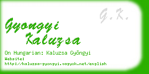 gyongyi kaluzsa business card