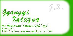 gyongyi kaluzsa business card